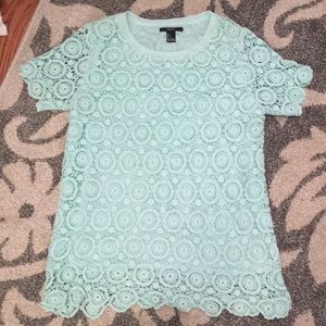 Light teal lace top